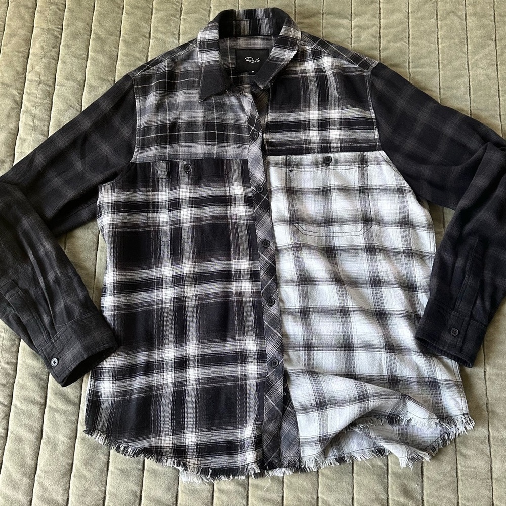 Anthropologie Rails Brando Mixed black and gray Plaid Button down Shirt